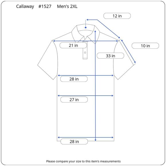 Callaway Golf Polo Opti-Dri Mens XXL Shirt Blue Black Striped 3-Button New Tags - Picture 12 of 12